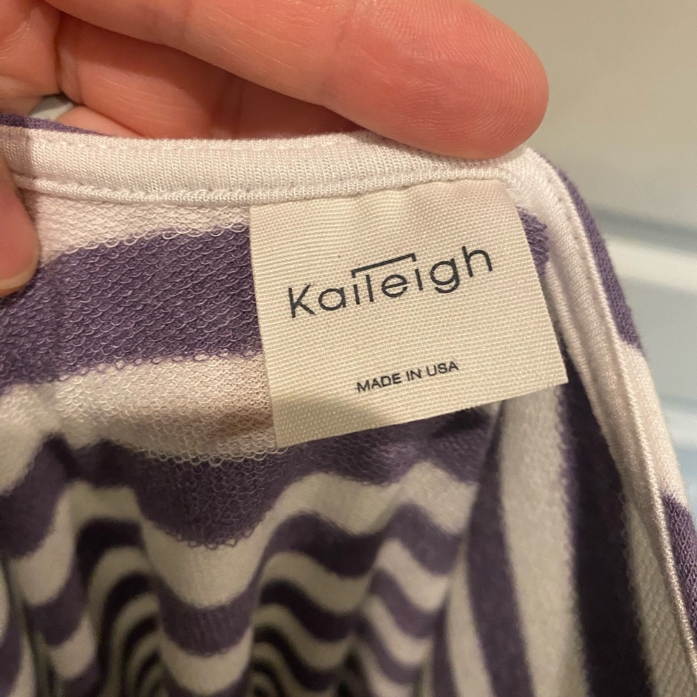 Kaileigh Purple and White Striped Mini Dress - Picture 6 of 6